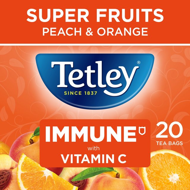 Tetley Super Fruit Tea Immune Peach & Orange Tea Bags Tea M&S Default Title  