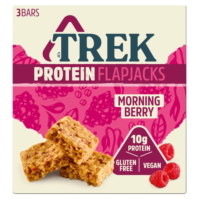 TREK Morning Berry Protein Flapjacks Food Cupboard M&S   