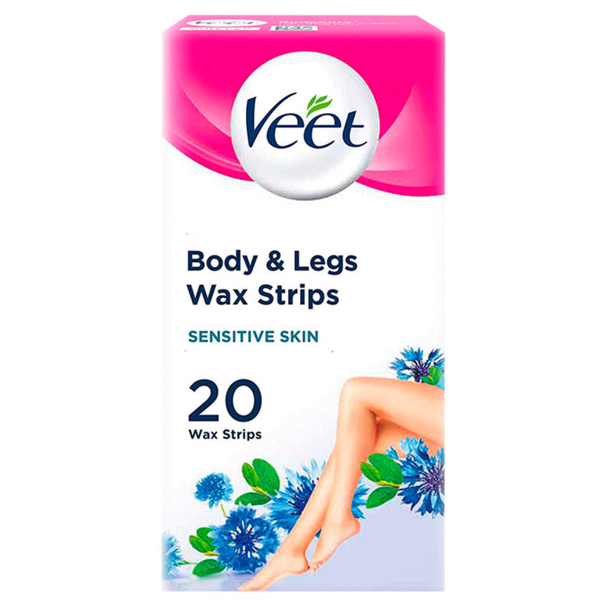 Veet Wax Strips Body & Legs for Sensitive Skin, 40 Wax Strips