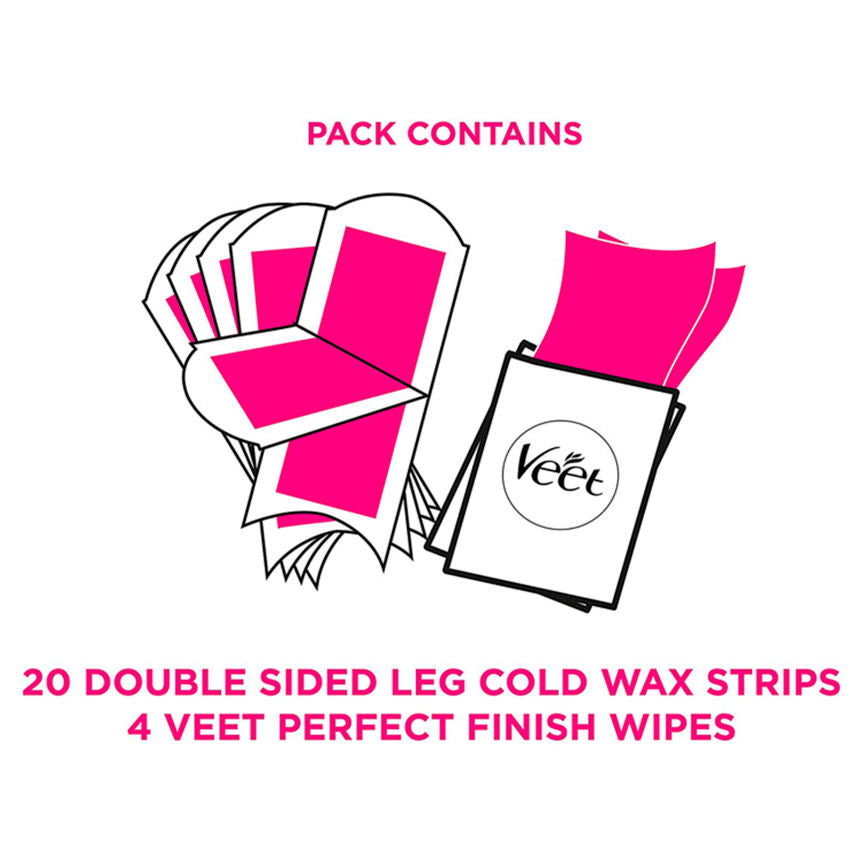 Veet Wax Strips Body & Legs for Sensitive Skin, 40 Wax Strips