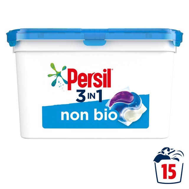 Persil 3 in 1 Laundry Washing Capsules Non Bio 15 Wash Accessories & Cleaning M&S   