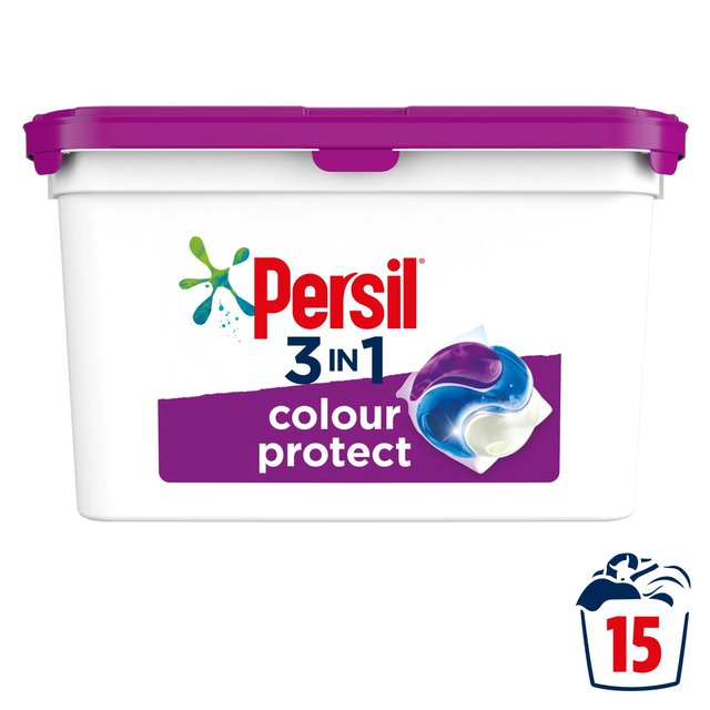 Persil 3 in 1 Laundry Washing Capsules Colour Protect 15 Wash Accessories & Cleaning M&S Default Title  