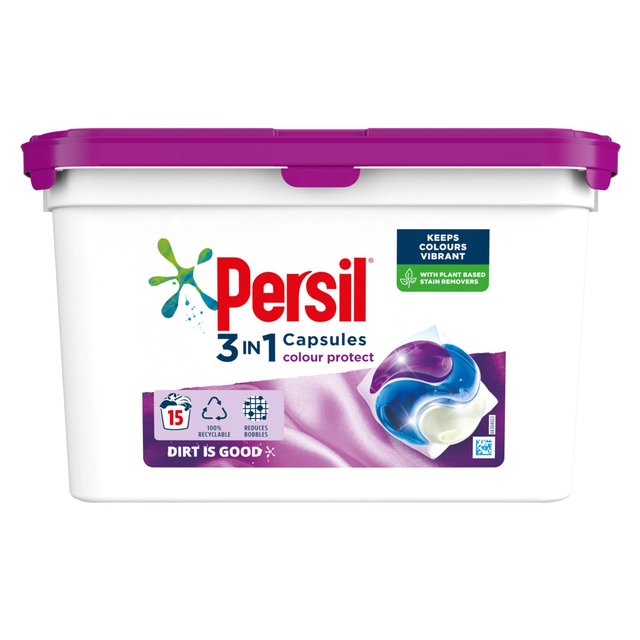 Persil 3 in 1 Laundry Washing Capsules Colour Protect 15 Wash Accessories & Cleaning M&S   