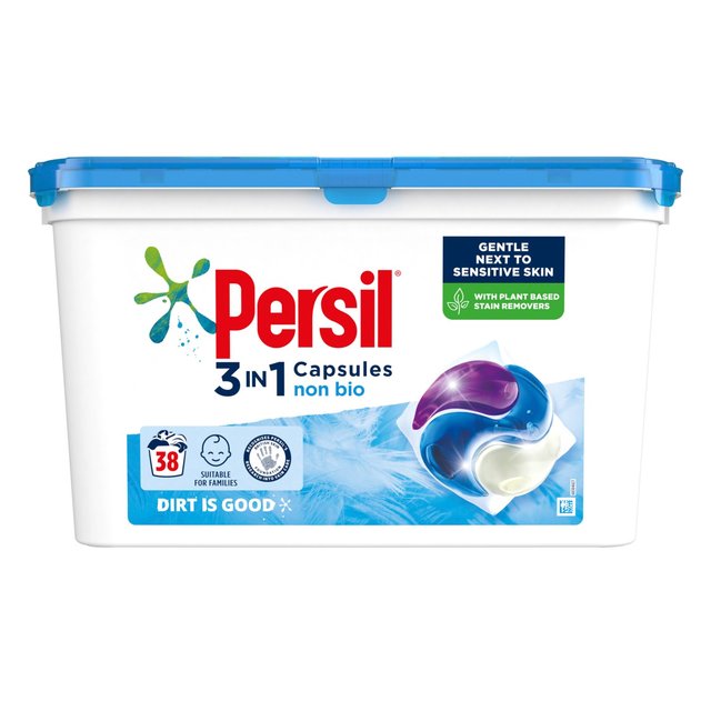 Persil 3 in 1 Laundry Washing Capsules Non Bio 38 Wash