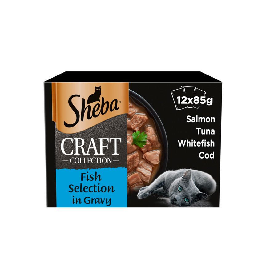 Sheba Craft Cat Food Pouches Fish in Gravy 12 x