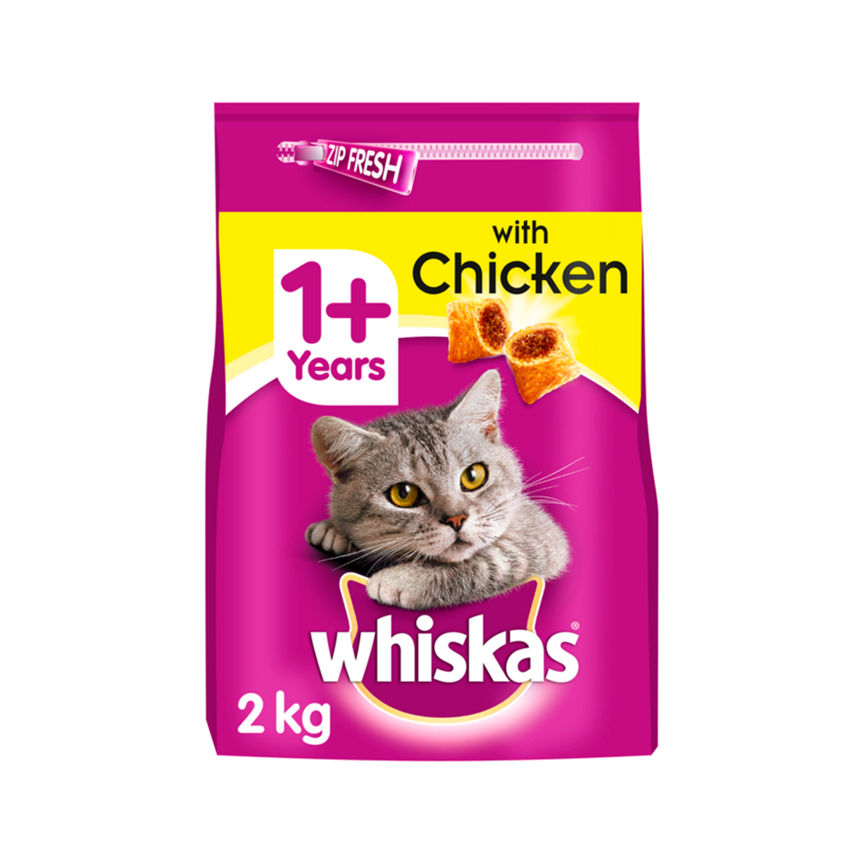 Whiskas Adult Complete Dry Cat Food Biscuits Chicken Cat Food & Accessories ASDA   