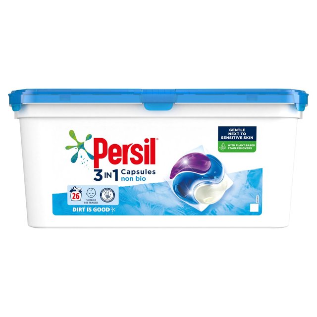 Persil 3 in 1 Laundry Washing Capsules Non Bio 26 Wash