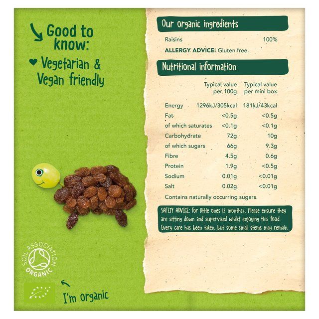 Organix Mini Organic Raisin Boxes, 12 mths+ Multipack