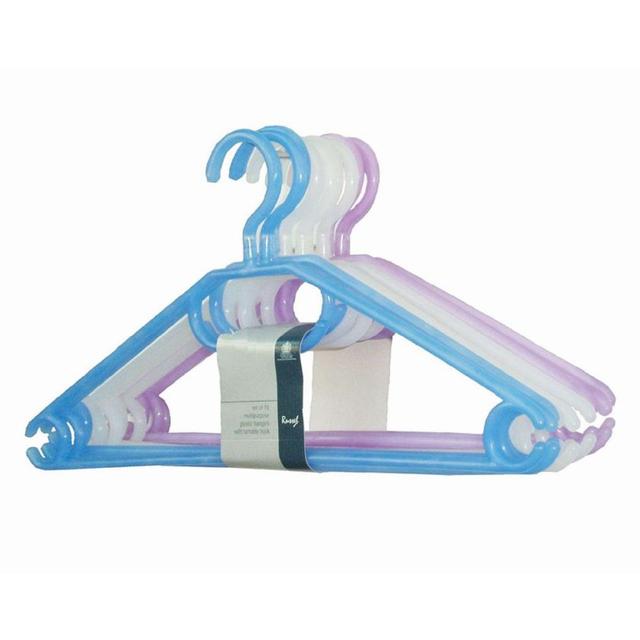 Plastic White/Lilac/Blue Hangers Set