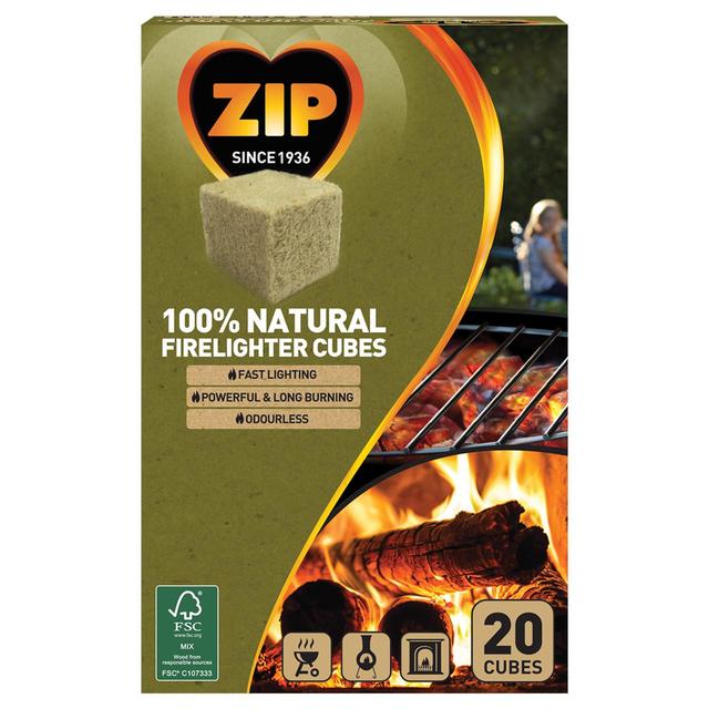 Zip 100% Natural Firelighter Cubes Home, Garden & Outdoor M&S Default Title  