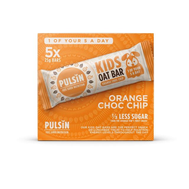 Pulsin Orange Choc Chip Vegan Fruity Oat Bar Multipack