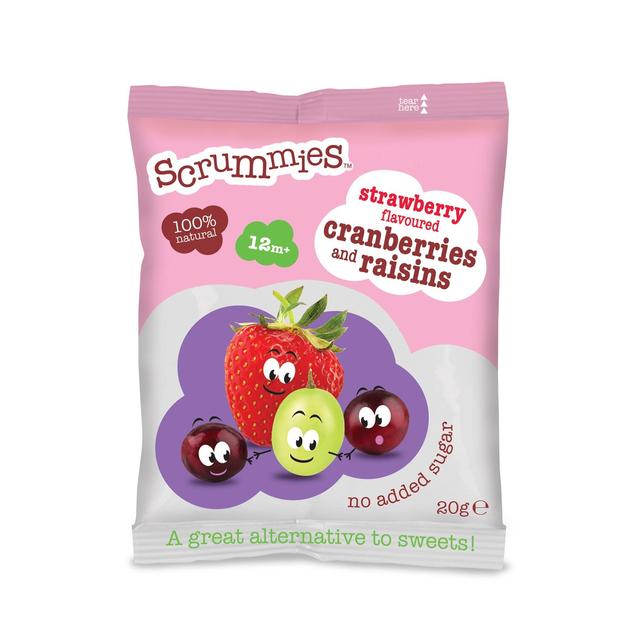 Scrummies Strawberry Flavour Cranberries & Raisins, 12 mths+ Crisps, Nuts & Snacking Fruit M&S Default Title  