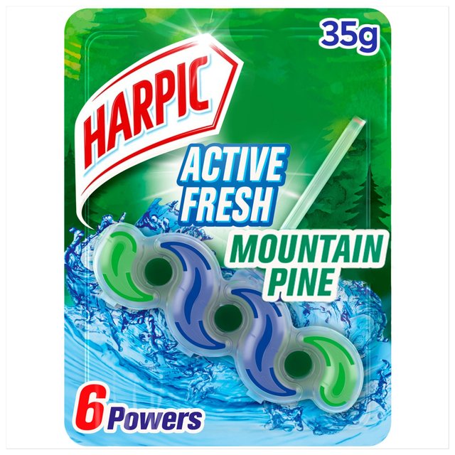 Harpic Fresh Power 6 Rim Block White & Shine Forest Dew Toilet Cleaner