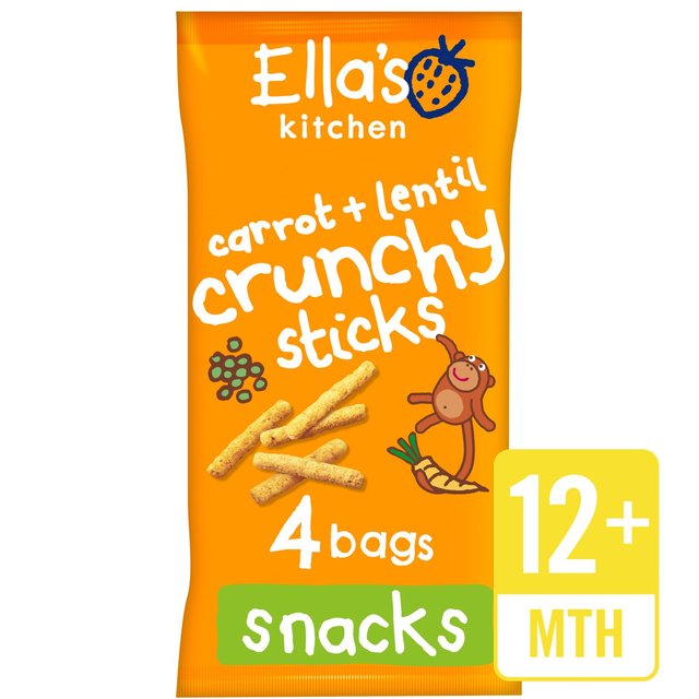 Ella's Kitchen Carrot & Lentil Organic Crunchy Sticks, 12 mths+ Multipack