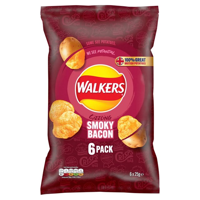 Walkers Smoky Bacon Multipack Crisps GOODS ASDA   