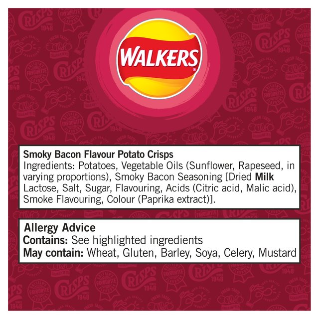 Walkers Smoky Bacon Multipack Crisps GOODS ASDA   