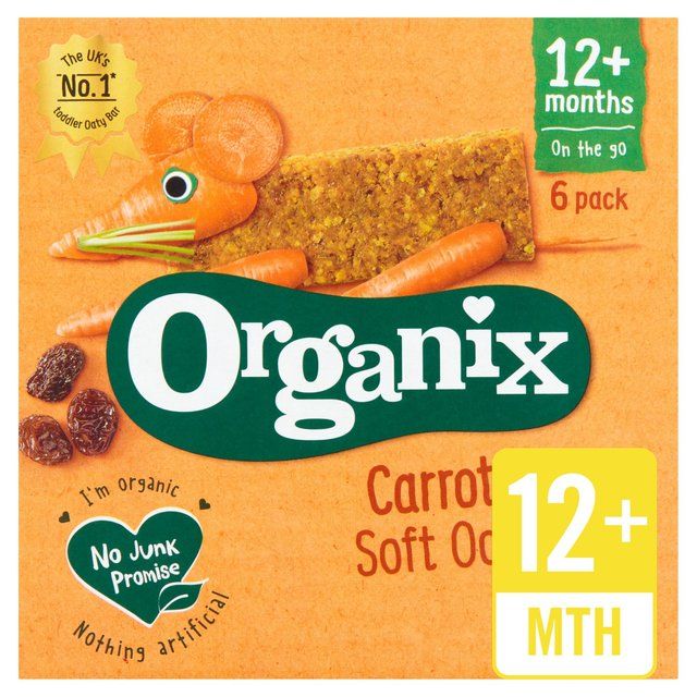 Organix Carrot Cake Organic Soft Oaty Bars, 12 mths+ Multipack