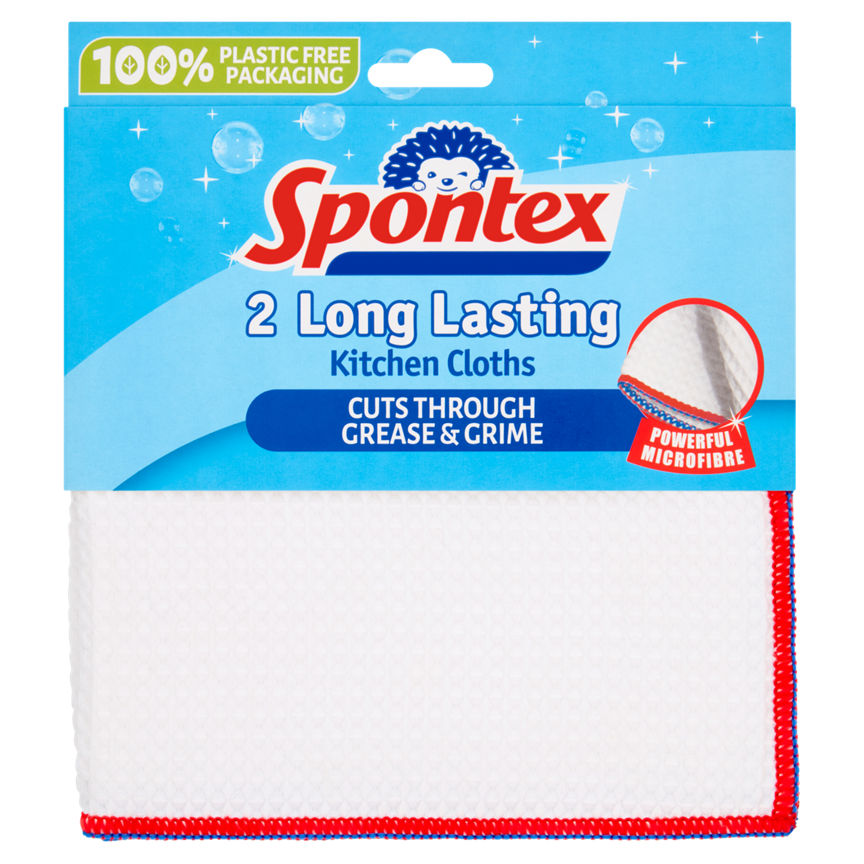 Spontex 2 Long Lasting Kitchen Cloths