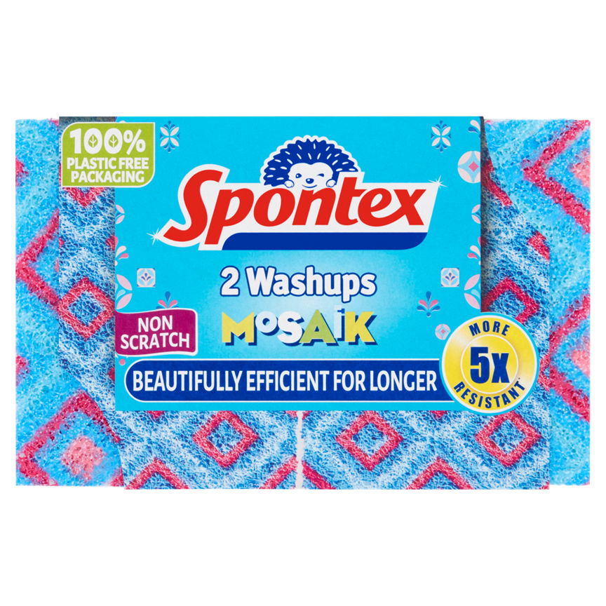 Spontex Washups Mosaik Non Scratch Sponge Scourers Accessories & Cleaning ASDA   