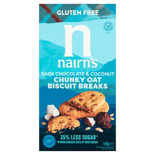 Nairn's Gluten Free Oats, Dark Chocolate & Coconut Breakfast Biscuit Breaks Cereals M&S Title  