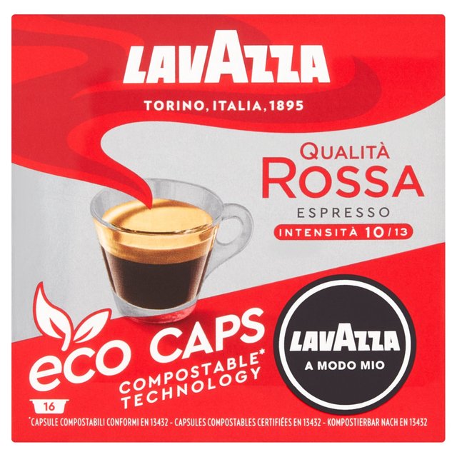 Lavazza A Modo Mio Compostable Qualita Rossa Coffee Capsules