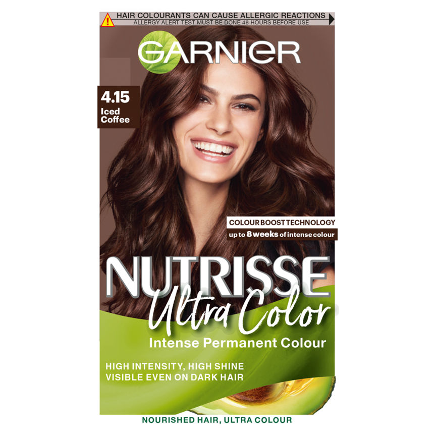 Garnier Nutrisse 4.15 Iced Coffee Brown Permanent Hair Dye GOODS ASDA   