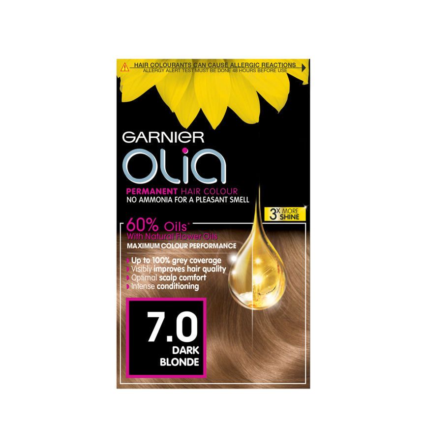 Garnier Olia 7.0 Dark Blonde Permanent Hair Dye Hair Colourants & Dyes ASDA   