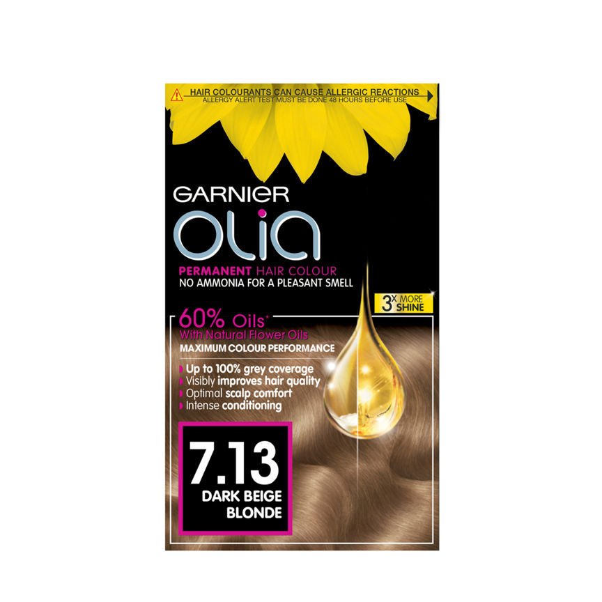 Garnier Olia 7.13 Dark Beige Blonde Permanent Hair Dye GOODS ASDA   