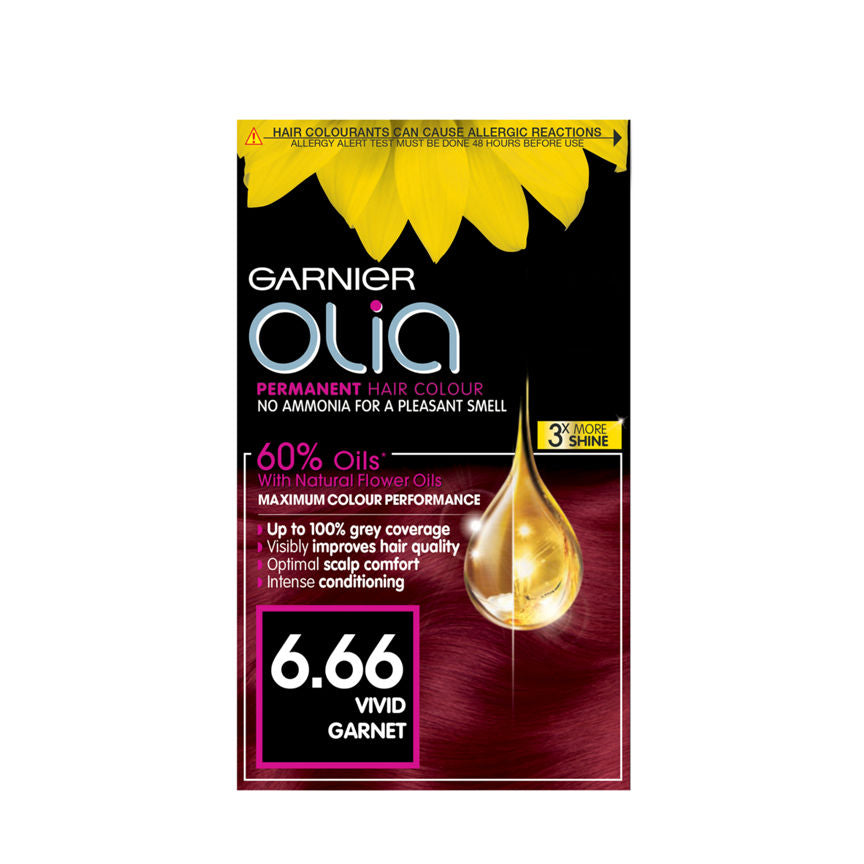 Garnier Olia 6.66 Vivid Garnet Red Permanent Hair Dye