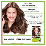 Garnier Nutrisse Permanent Hair Colour Nude Light Brown 6N Hair Colourants & Dyes ASDA   