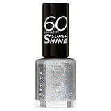 Rimmel London Seconds Glitter Nail Polish Silver Make Up & Beauty Accessories ASDA   