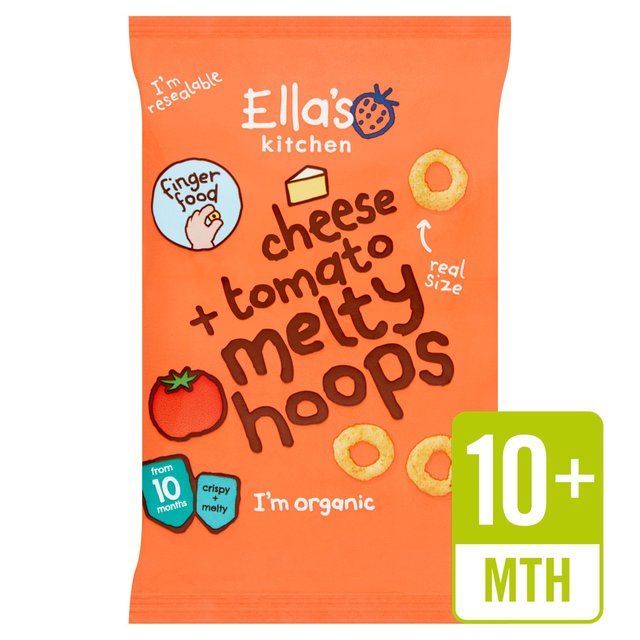 Ella's Kitchen Organic Cheese & Tomato Melty Hoops Baby Snack 10+ Months