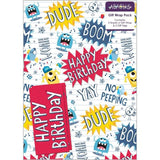 Birthday Monsters Gift Wrap Sheets &amp; Tags (Plastic Free)