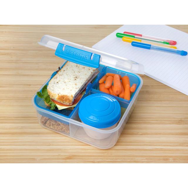 Sistema, Bento Lunch to Go Lunchbox, Multi Compartment, Blue 
