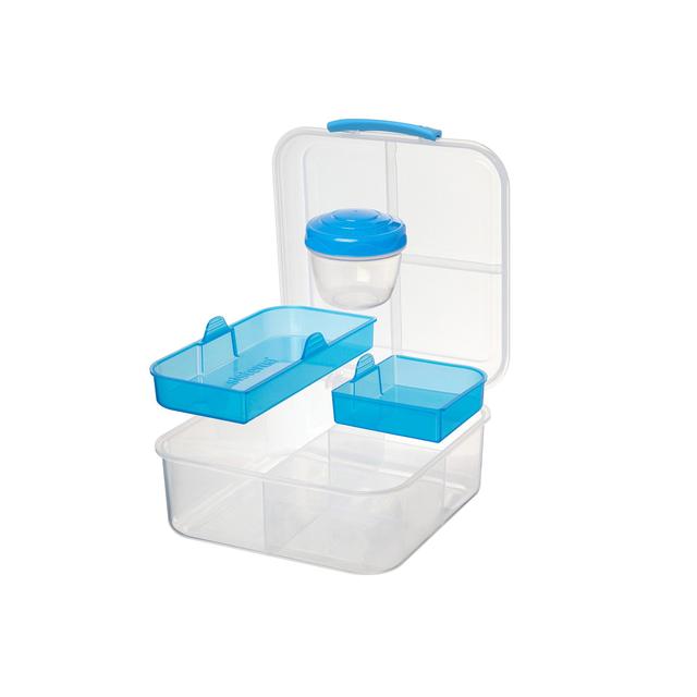 Sistema Bento Cube To Go, Clear/Blue 1.25L Tableware & Kitchen Accessories M&S   