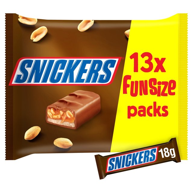 Snickers Caramel, Nougat, Peanuts & Milk Chocolate Bars Funsize Multipack