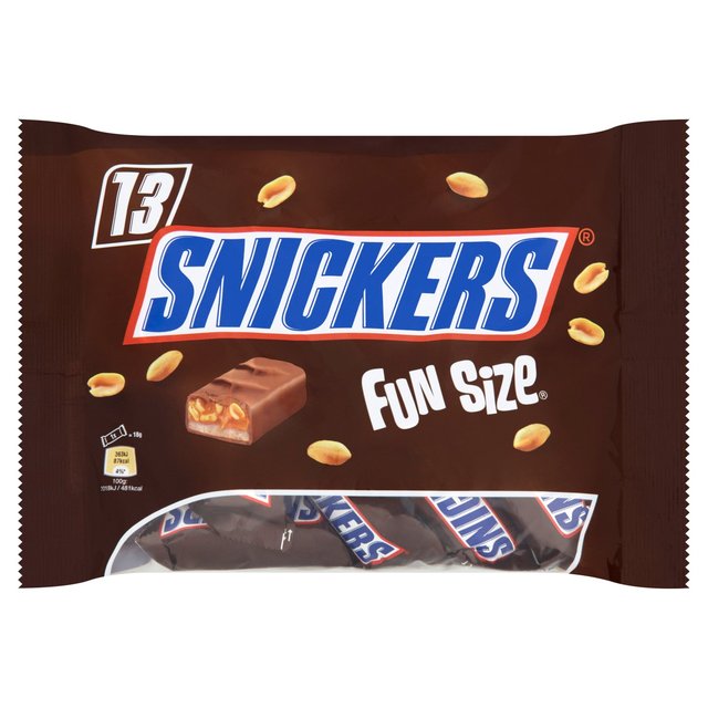 Snickers Caramel, Nougat, Peanuts & Milk Chocolate Bars Funsize Multipack Food Cupboard M&S   