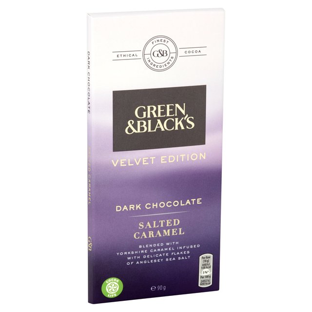 Green & Black's Velvet Salted Caramel Dark Chocolate Bar Food Cupboard M&S   