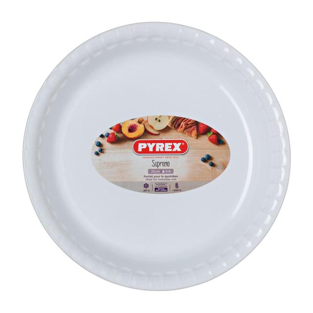 Pyrex Supreme Ceramic Pie Dish, White 25cm