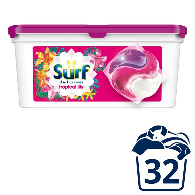 Surf Washing Capsules Tropical Lily and Ylang-Ylang 32 Wash Laundry M&S   