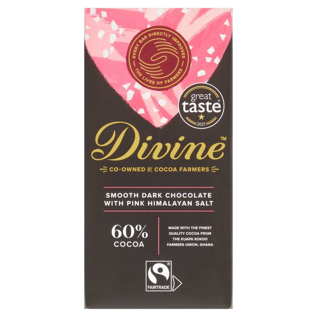 Divine 60% Dark Chocolate Pink Himalayan Salt Sweets M&S Title  