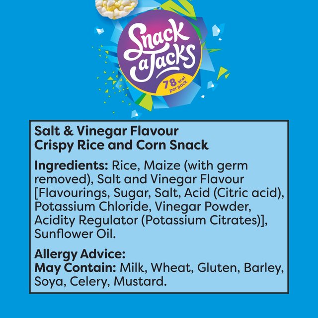 Snack a Jacks Salt & Vinegar Multipack Rice Cakes Crisps, Nuts & Snacking Fruit M&S   