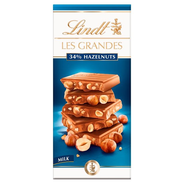 Lindt Les Grandes Hazelnuts Milk Chocolate Bar