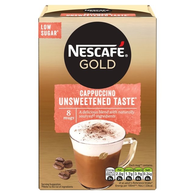 Nescafe Gold Cappuccino Unsweetened Instant Coffee 8 Sachets Tea M&S   