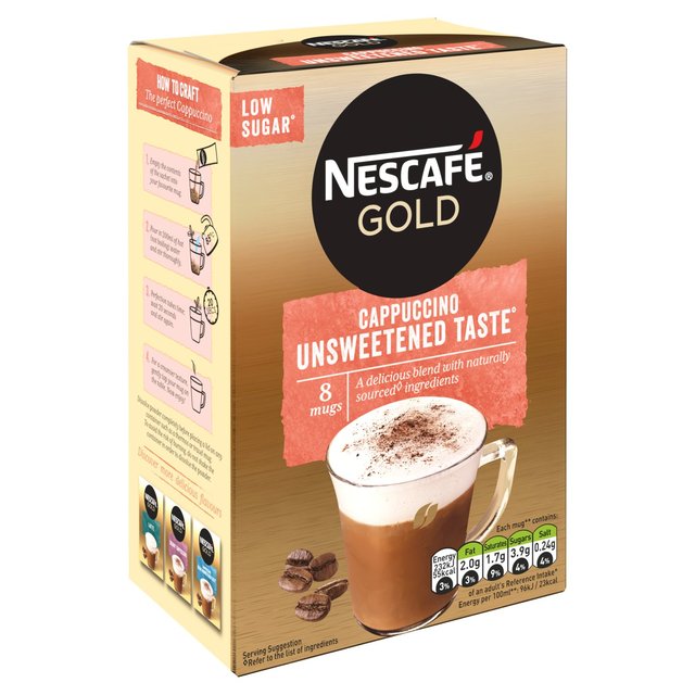 Nescafe Gold Cappuccino Unsweetened Instant Coffee 8 Sachets Tea M&S   