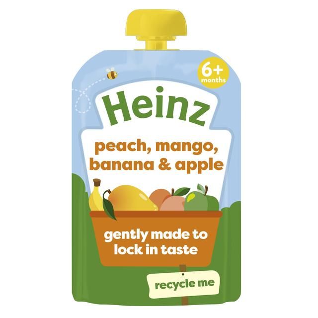 Heinz by Nature Peach, Banana, Mango & Apple Pouch, 6 mths+ Baby Food M&S Default Title  