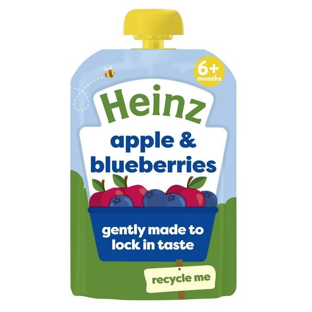 Heinz by Nature Blueberries & Apple Pouch, 6 mths+ Baby Food M&S Default Title  