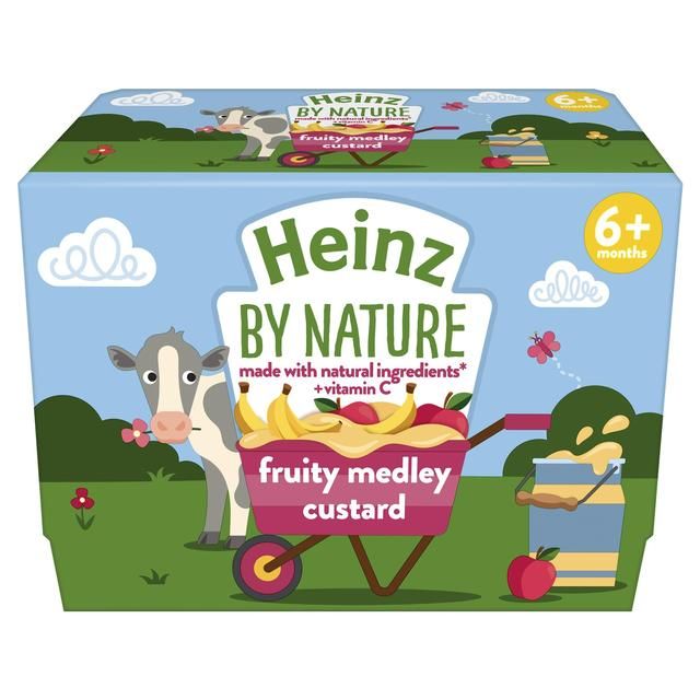 Heinz by Nature Fruit Medley Custard Pots, 6 mths+ Multipack