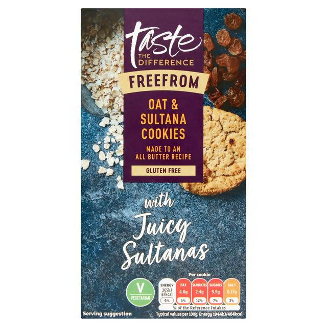 Sainsbury's Free From Oat & Sultana Cookies, Taste the Difference 150g