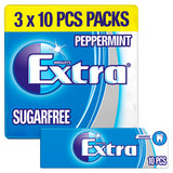 Wrigley's Extra Peppermint Chewing Gum Sugar Free 3 x 10 pieces Snacks & Confectionery ASDA   